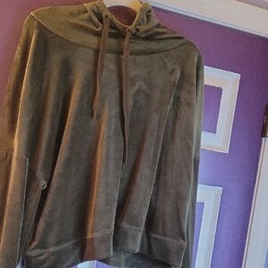 Aerie Olive Green Velvet Hoodie